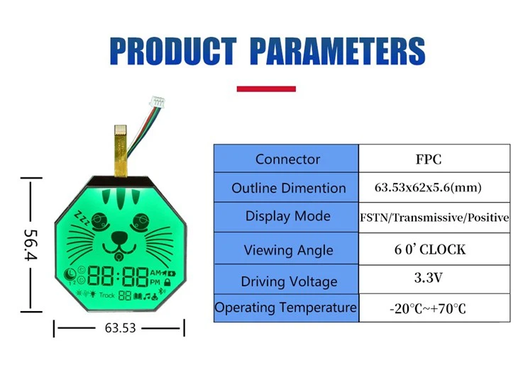 FSTN Octagon Segment LCD Module high quality